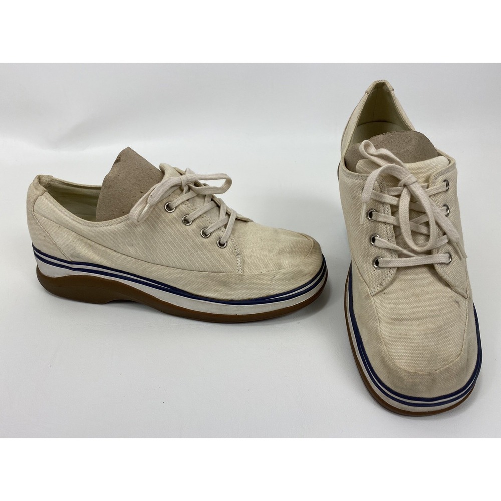 Clarks 32989 White Canvas Casual Lace Up Comfort Sneaker Women's US 9 M Casual